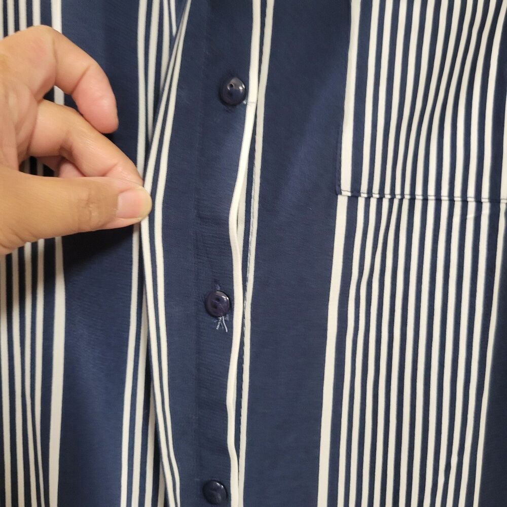 Millenium Blue And White Striped Button Down Shir… - image 4